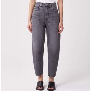 NWT AGOLDE Grey Balloon High Rise Curved Taper Jeans Size 29
